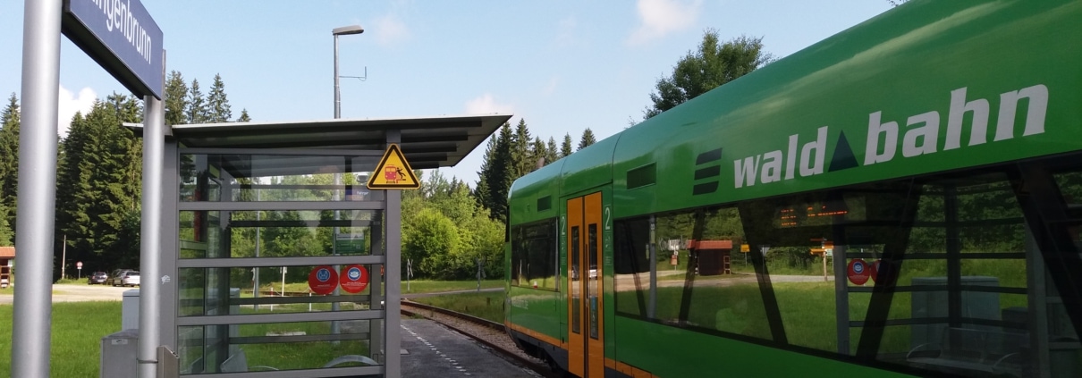Waldbahn am Haltepunkt Klingenbrunn